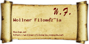 Wollner Filoméla névjegykártya